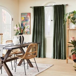 2! Velvet macrame Trim light filtering curtain